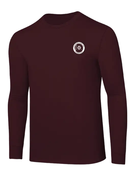 Core Blend Maroon Long Sleeve Tee w/E.N. Bisso Logo