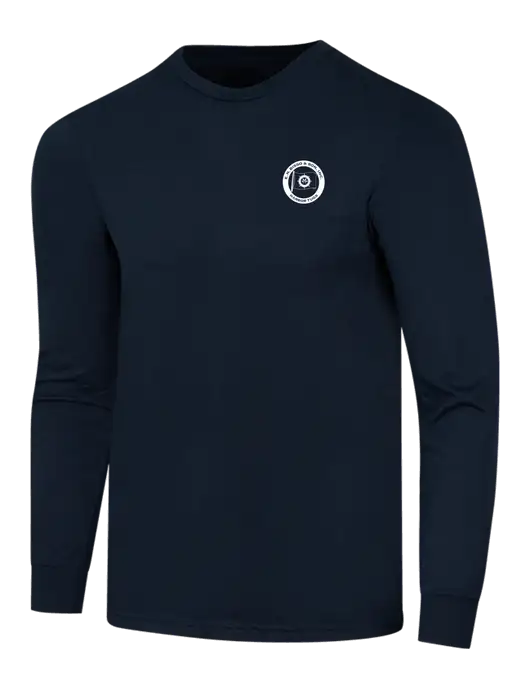 Simply Soft Long Sleeve Navy 4.5 oz, Poly/Combed Ring Spun Cotton T-Shirt w/E.N. Bisso Logo