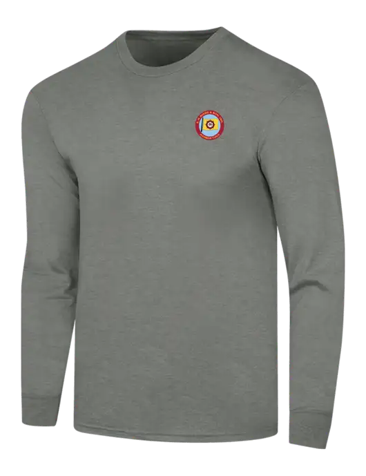 Simply Soft Long Sleeve Heathered Charcoal 4.5 oz, Poly/Combed Ring Spun Cotton T-Shirt w/E.N. Bisso Logo