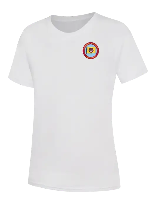 Womens White Core Blend Tee w/E.N. Bisso Logo