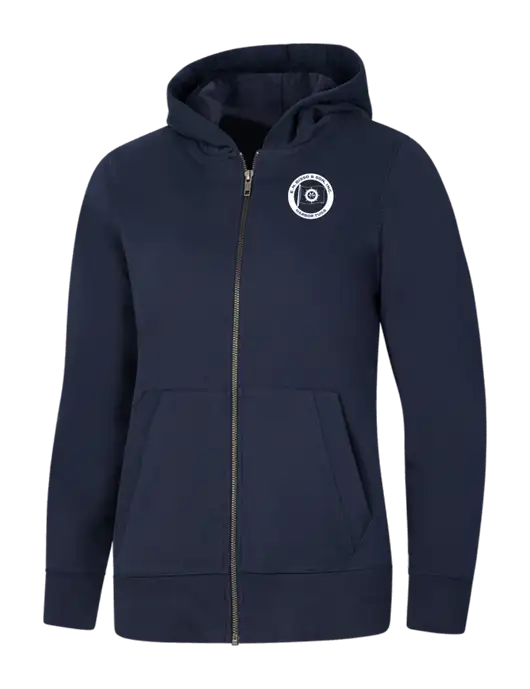 Womens Navy Re-Fleece Full-Zip Hoodie w/E.N. Bisso Logo