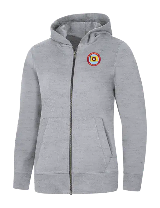 Womens Light Grey Heather Re-Fleece Full-Zip Hoodie w/E.N. Bisso Logo