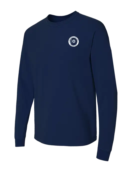 Comfort Colors Garment-Dyed Dark Navy Heavyweight Long Sleeve T-Shirt w/E.N. Bisso Logo