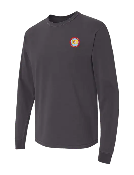 Comfort Colors Garment-Dyed Dark Grey Heavyweight Long Sleeve T-Shirt w/E.N. Bisso Logo