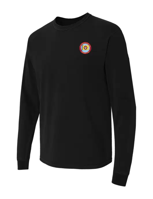 Comfort Colors Garment-Dyed Black Heavyweight Long Sleeve T-Shirt w/E.N. Bisso Logo