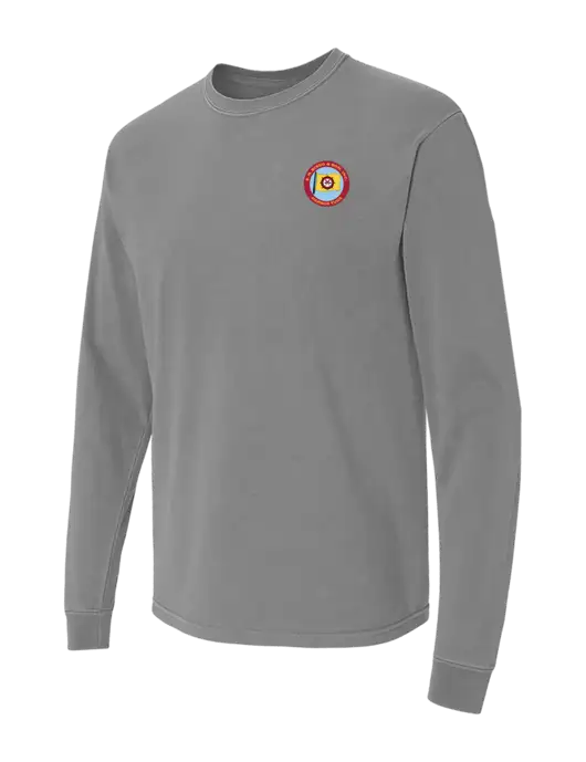 Comfort Colors Garment-Dyed Medium Grey Heavyweight Long Sleeve T-Shirt w/E.N. Bisso Logo