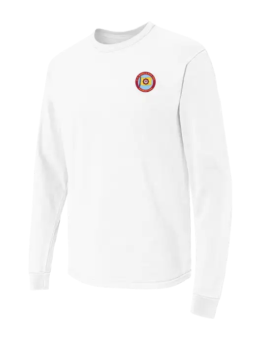 Comfort Colors Garment-Dyed White Heavyweight Long Sleeve T-Shirt w/E.N. Bisso Logo