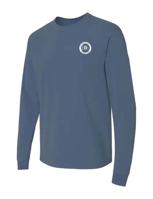 Comfort Colors Garment-Dyed Blue Slate Heavyweight Long Sleeve T-Shirt w/E.N. Bisso Logo