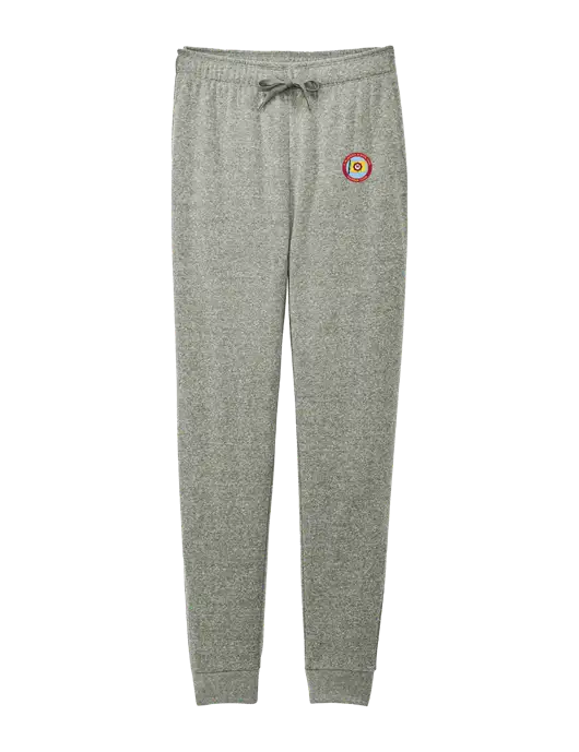 District Womens Dark Medium Grey Mid-Rise Fleece Jogger w/E.N. Bisso Logo