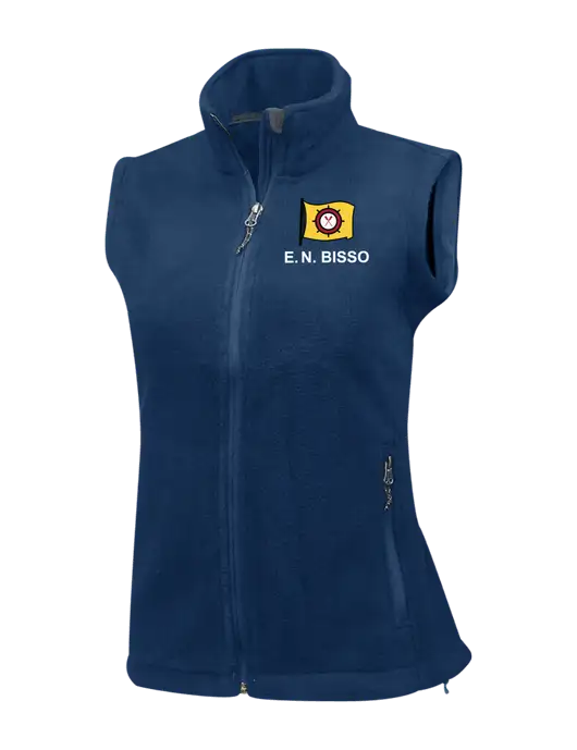 Navy Womens Fleece Vest w/E.N. Bisso Logo