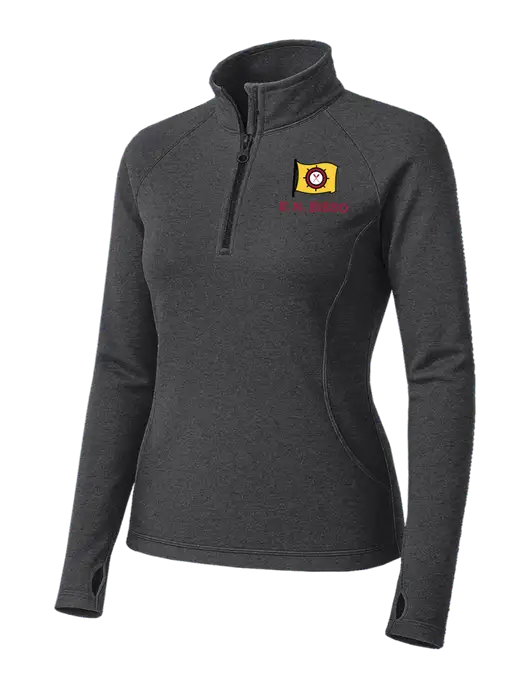 Dark Grey Heather Womens Sport Wick Stretch 1/4 Zip Pullover w/E.N. Bisso Logo