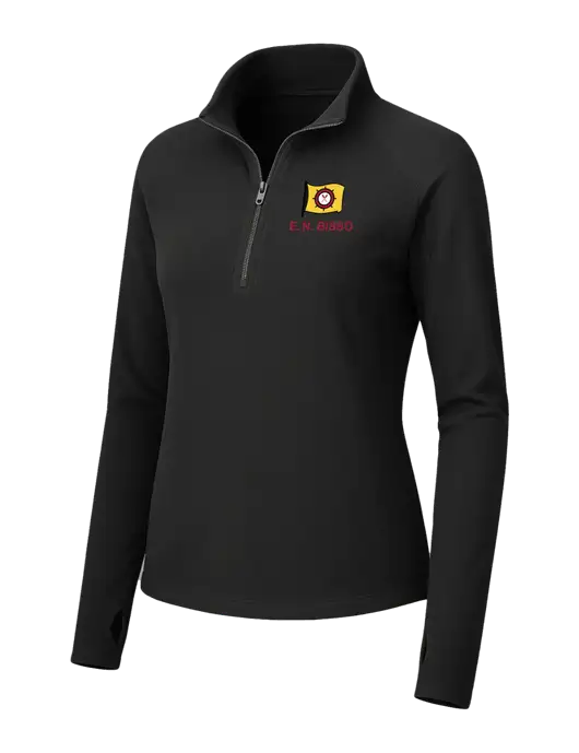 Womens Black Microfleece 1/2 Zip Pullover w/E.N. Bisso Logo