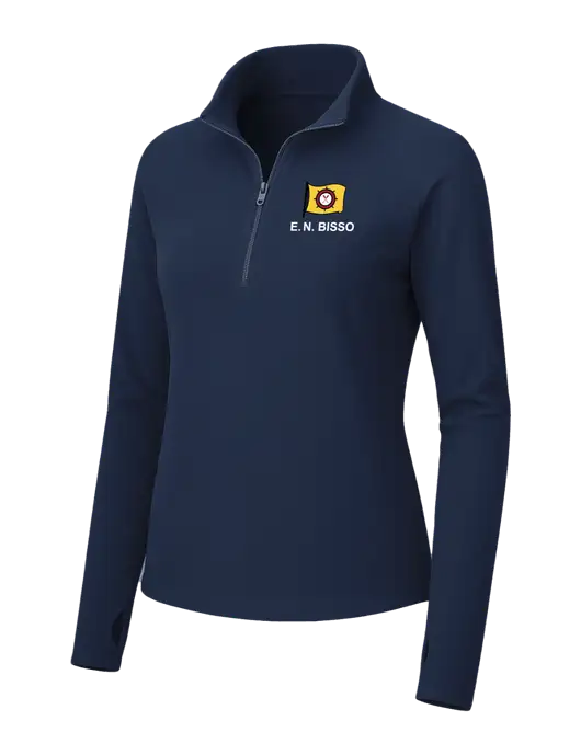 Womens Navy Microfleece 1/2 Zip Pullover w/E.N. Bisso Logo