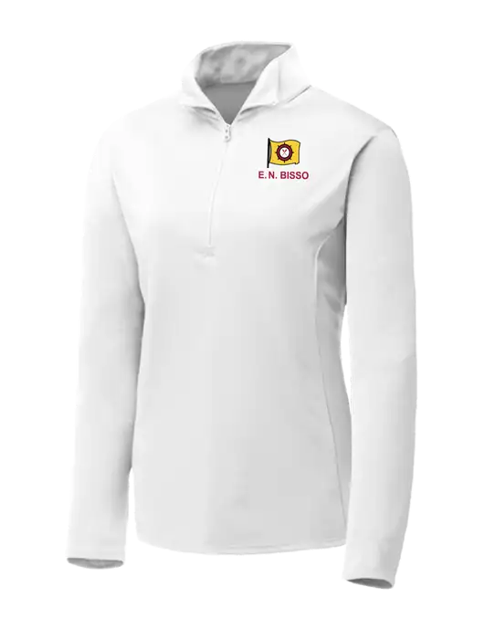 White Womens Posicharge Competitor ¼ Zip Pullover w/E.N. Bisso Logo