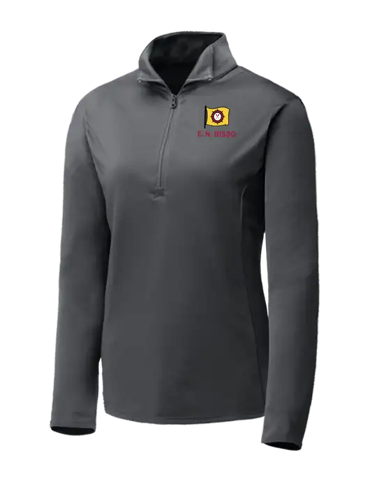 Dark Grey Womens Posicharge Competitor ¼ Zip Pullover w/E.N. Bisso Logo