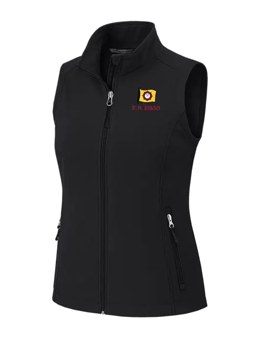 Black Womens Core Soft Shell Vest w/E.N. Bisso Logo