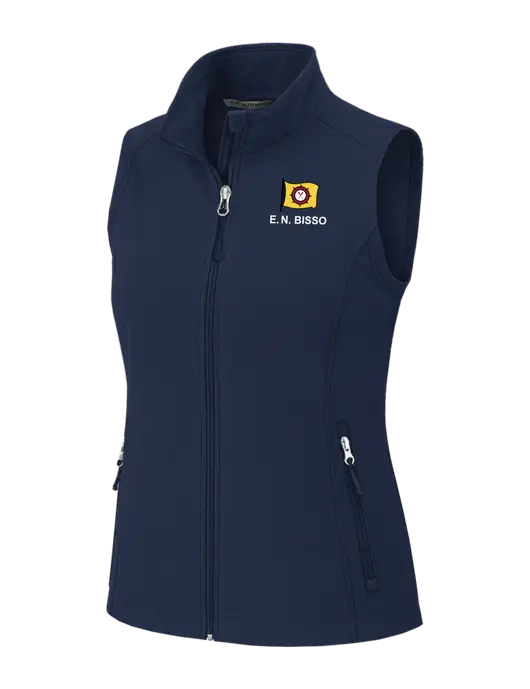 Navy Womens Core Soft Shell Vest w/E.N. Bisso Logo