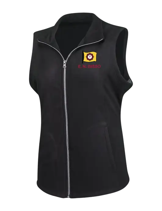 Black Womens Microfleece Vest w/E.N. Bisso Logo