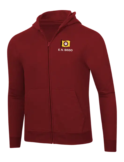 Cardinal 8.5 oz Ring Spun Zip Hooded Sweatshirt w/E.N. Bisso Logo