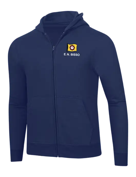 Navy 8.5 oz Ring Spun Zip Hooded Sweatshirt w/E.N. Bisso Logo