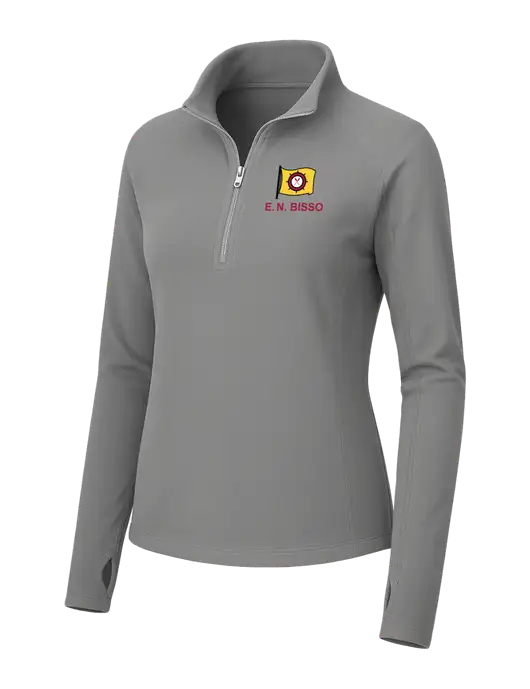 Womens Medium Grey Microfleece 1/2 Zip Pullover w/E.N. Bisso Logo