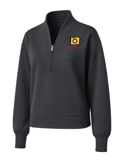 OGIO Womens Dark Grey Transcend 1/4-Zip w/E.N. Bisso Logo