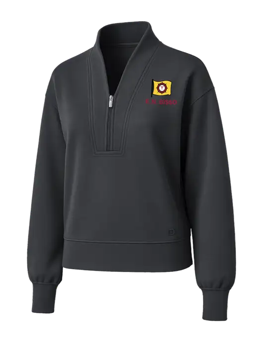 OGIO Womens Dark Grey Transcend 1/4-Zip w/E.N. Bisso Logo