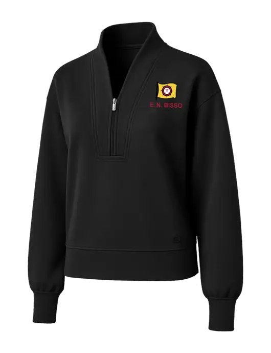 OGIO Womens Black Transcend 1/4-Zip w/E.N. Bisso Logo