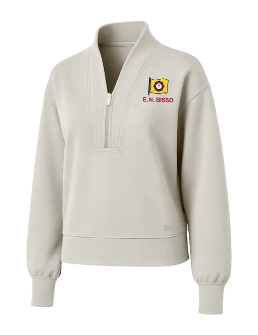 OGIO Womens Ivory Transcend 1/4-Zip w/E.N. Bisso Logo