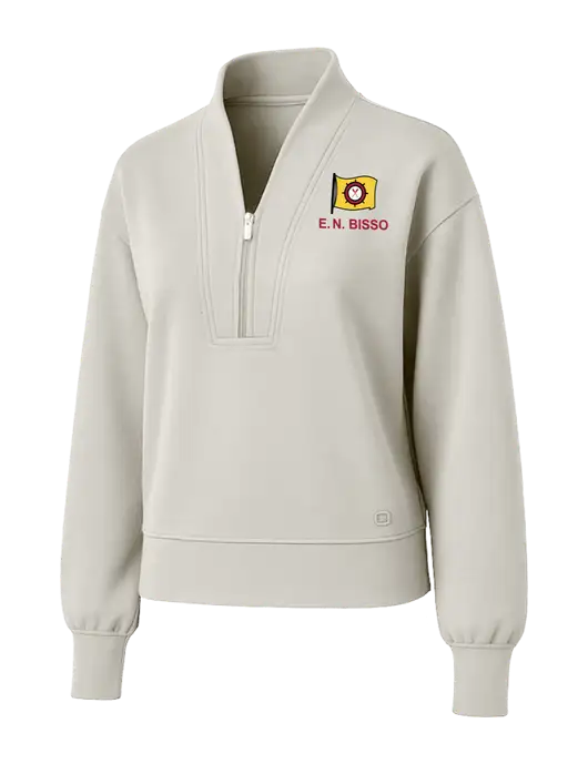 OGIO Womens Ivory Transcend 1/4-Zip w/E.N. Bisso Logo