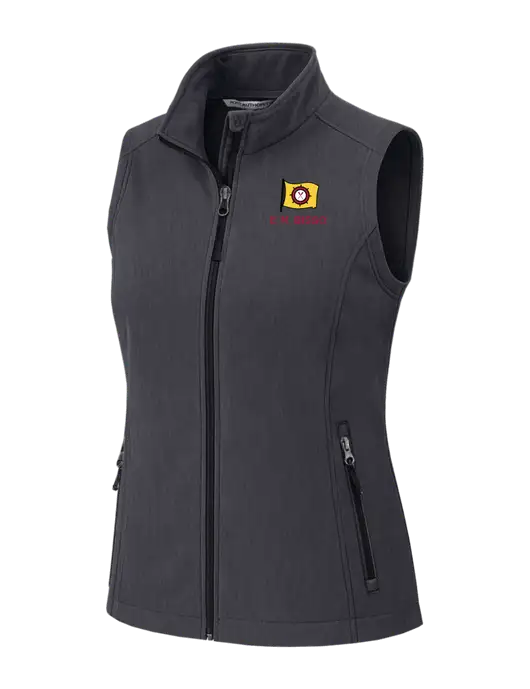 Charcoal Heather Womens Core Soft Shell Vest w/E.N. Bisso Logo