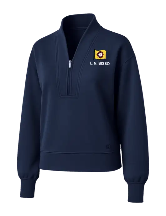OGIO Womens Dark Navy Transcend 1/4-Zip w/E.N. Bisso Logo
