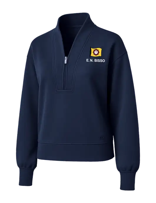 OGIO Womens Dark Navy Transcend 1/4-Zip w/E.N. Bisso Logo